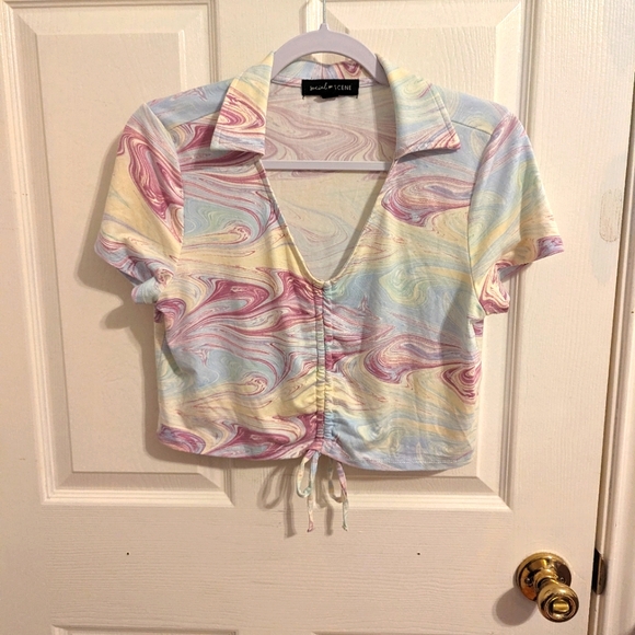 ✨3/$15✨ Social Scene Women's Half Shirt - Picture 1 of 13